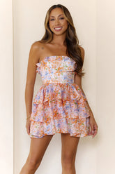 Sol Strapless Mini Dress Orange