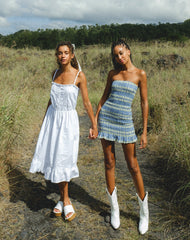 Lennox Midi Dress in Poplin White