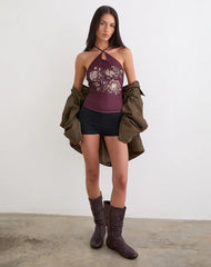 Zalika Top in Crystal Rose Burgundy