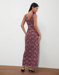 Vatika Maxi Dress in Abstract Leo Spot