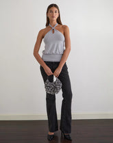 Giunea Knot Halter Top in Lilac Grey