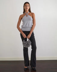 Giunea Knot Halter Top in Lilac Grey