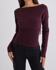 Elira Top in Knit Plum
