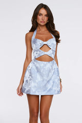 The Pretty Effect Halter Mini Dress Blue