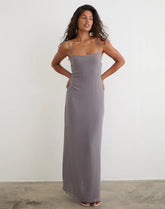 Arunima Maxi Dress in Chiffon Lilac Grey