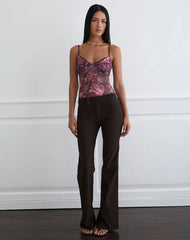 Rubik Cami Top in Abstract Rose Pink and Plum