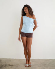 Dalvia Top in Satin Organza Light Blue