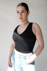 RIBBED BUILT-IN BRA TOP