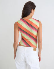 Emberlo Top in Mixed Stripe Orange