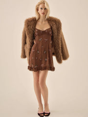 Beaded Garden Bow Mini Dress