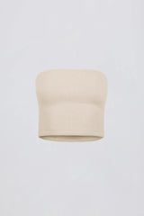 Brushed Jersey Bandeau Top in Ecru