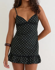 Tavita Mini Dress in Basic Polka Black