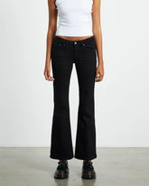 Syd Stretch Low Rise Bootleg Jeans Jet Black