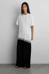 ASYMMETRICAL TOP WITH LACE TRIM