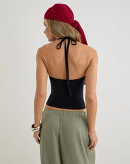 Mayoti Top in Rayon Jersey Black with Studs