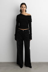 DRAPED OFF-SHOULDER TOP