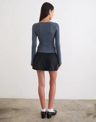 Lamae Wrap Top in Ocean Storm