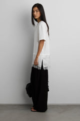 ASYMMETRICAL TOP WITH LACE TRIM