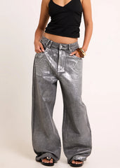 Razor Metallic Straight Denim Jeans