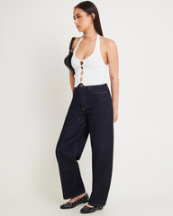 Gigi Barrel Denim Jeans Helena Rinse Blue