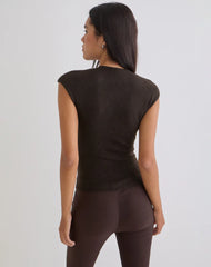 Hanuva Top in Knit Chocolate Brown