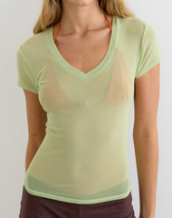 Alinta Top in Mesh Pistachio