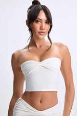 Modal Twist-Front Bandeau Top in White