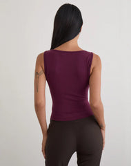 Ymir Vest Top in Rayon Jersey Deep Purple