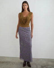 Rinsha Cowl Top in Cupro Dark Yellow