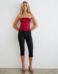 Ayaka Lace Up Corset Top in Satin Red