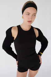 RIBBED HIGH NECK TANK TOP