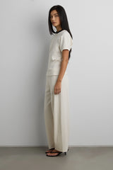 KNIT SHORT SLEEVE RUCHED WAIST TOP
