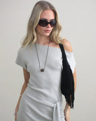 Derana Mini Dress in Silver Shimmer
