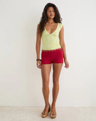 Emberly Plunge Top in Pistachio