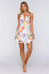 Petalcraft Halter Mini Dress White