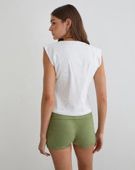 Yoshino Plunge Top in Broderie White