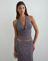 Valila Top in Flare Flower Purple