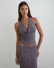 Valila Top in Flare Flower Purple