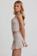 Halterneck Corset Top in Ecru
