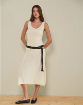 Ashtin Midi Dress in Pointelle Ivory