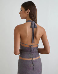 Valila Top in Flare Flower Purple