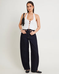 Gigi Barrel Denim Jeans Helena Rinse Blue