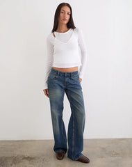Cak Long Sleeve Top in Tissue Jersey White