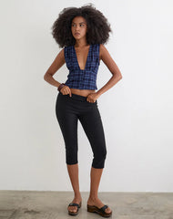 Yoshino Plunge Top in Blue Midnight Check