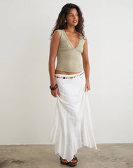 Emberly Plunge Top in Slate Green
