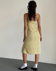 Isaure Midi Dress in Flowing Flower Yellow