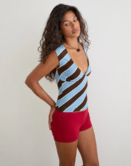 Emberlo Top in Retro Stripe Blue