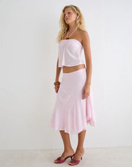 Grain Top in Crinkle Light Pink with Beads