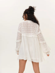 Hamptons Eyelet Long Sleeve Mini Dress