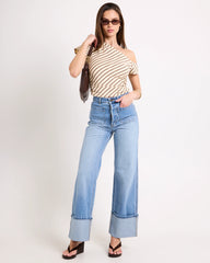 Sailor Denim Jeans Long Brad Blue Cuff